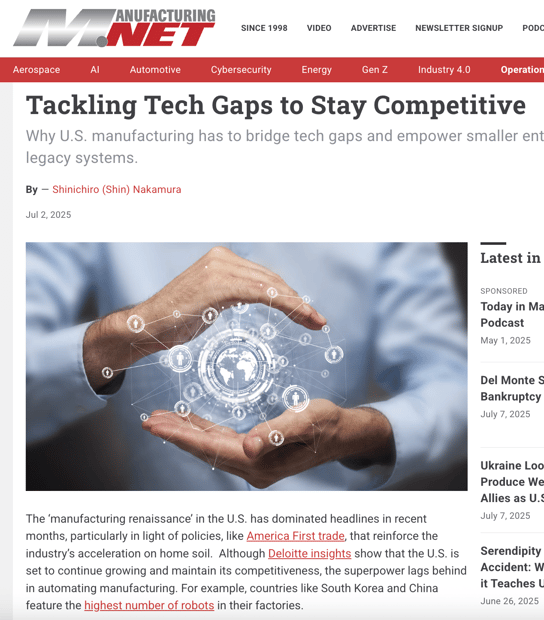 tech gaps in manufacturing in the US
